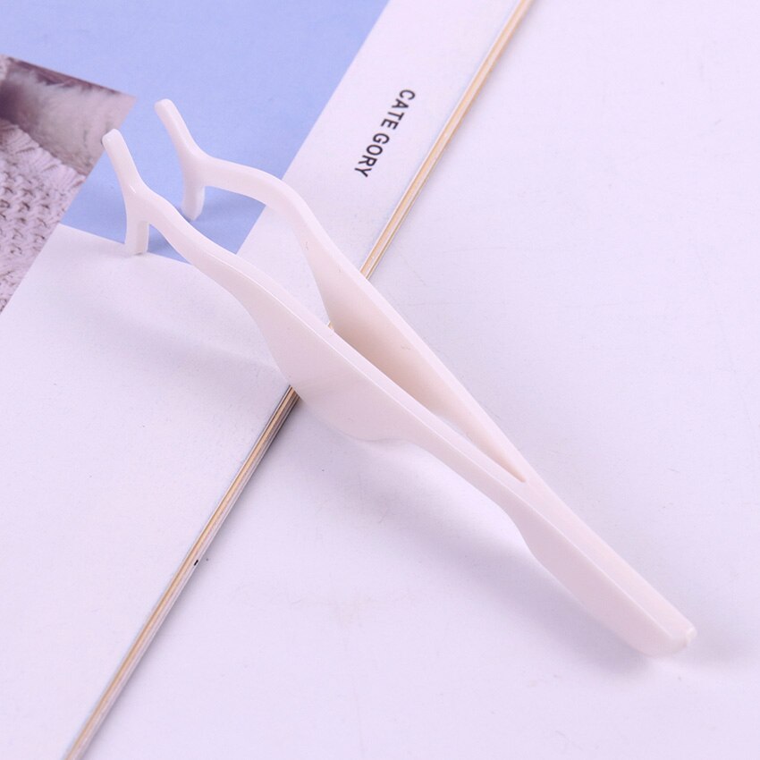 1PC Falsche Wimpern Pinzette Falsche Wimpern Applikator Wimpern Verlängerung Curler Zange Hilfs Klemme machen-hoch Zange Werkzeuge: Weiß