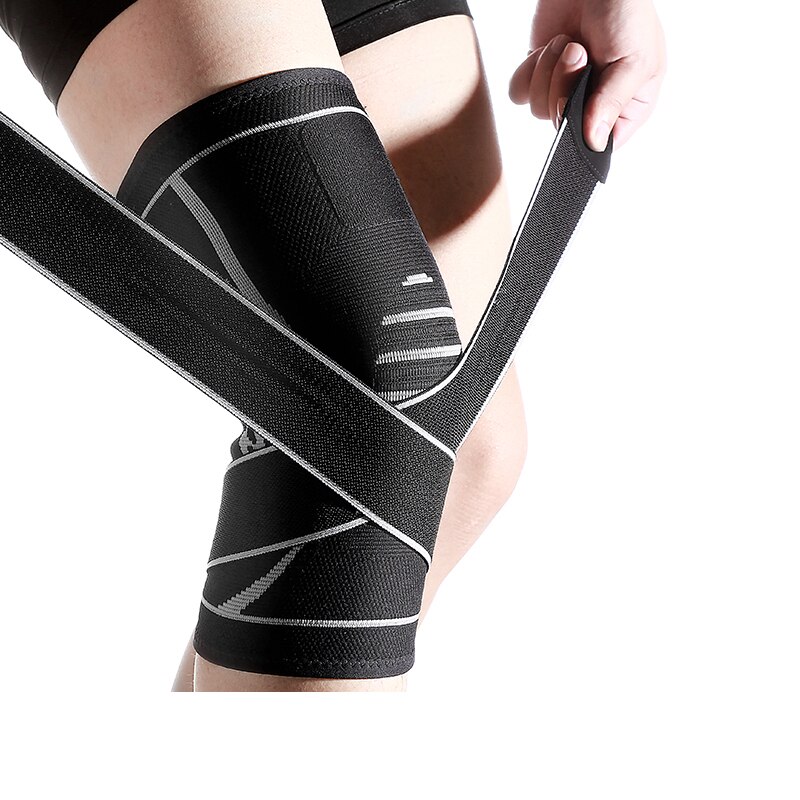 1PC Sports Kneepad Kneecap Men Pressurized Elastic Knee Brace Knee pads support belt for Running Basketball Fitness rodilleras