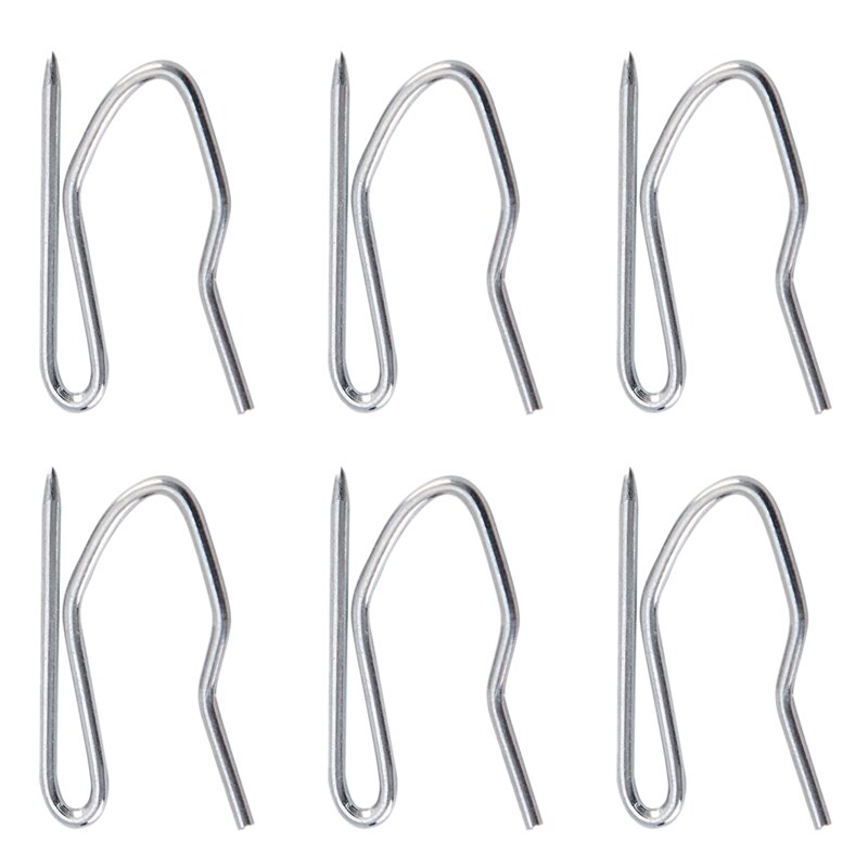 100 Pack Metal Curtain Hooks Drapery Hook Pins with Clear Box for Window Curtain, Door Curtain and Shower Curtain