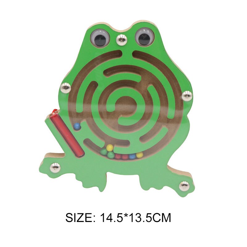 Preschool Kids Math Toys Counting Circles Bead Wire Maze Wooden Roller Coaster Educational Toys Montessori Wooden Toys For Baby: TF224 frog