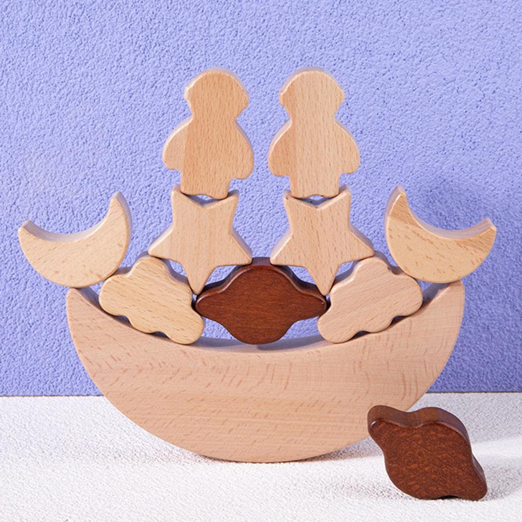Moon Stacking Blocks Star Balance Puzzle Brain Development for Toddler