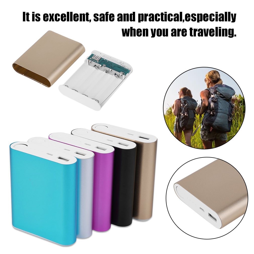 10400mAh DIY Power Bank 4*18650 Battery Box Case Kit Universal USB External Backup Battery Charger Powerbank