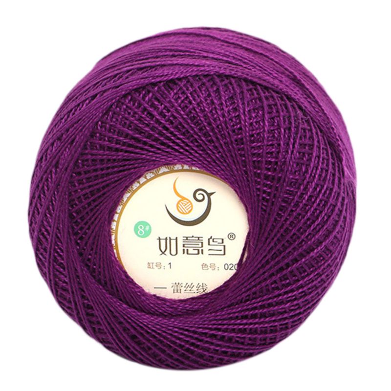 50g Thin DIY Cotton Lace Yarn Candy Color Crochet Hand-Woven Silk Light Thread F3MD: A