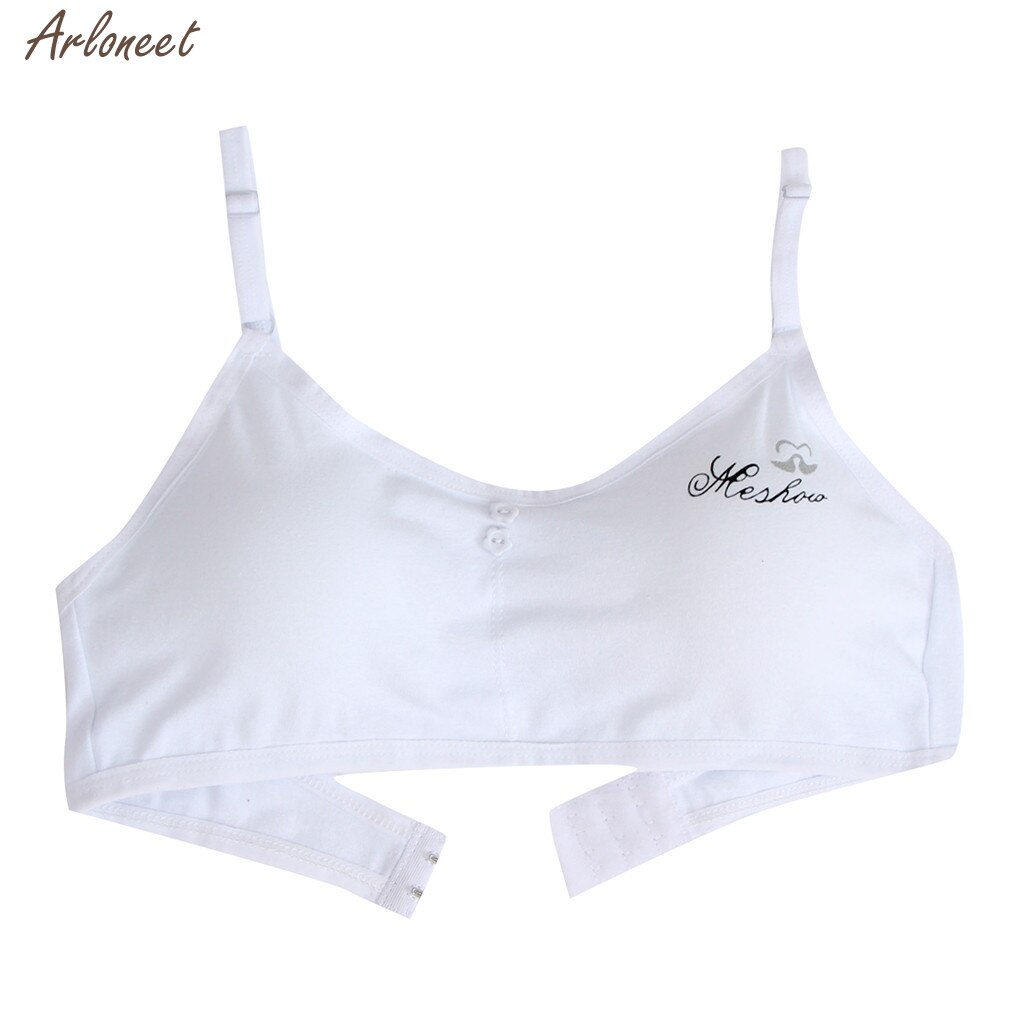 Girl Bra Kids Girls Underwear Adjustable Bra Vest Children Underclothes Undies Clothes Girls Outfits Cotton: White