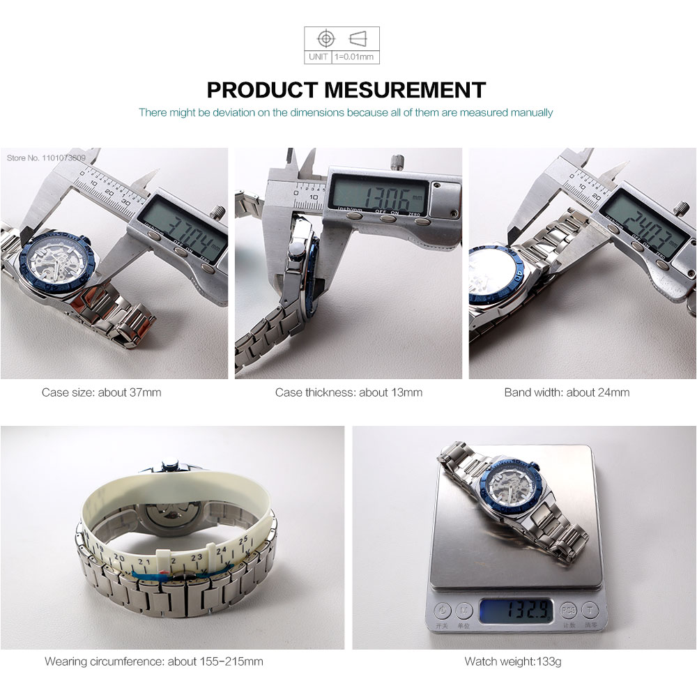 MEGIR Heren Automatisch Mechanisch Horloge - Skeleton Wijzerplaat, Roestvrij Staal Band, 3Bar Waterdicht