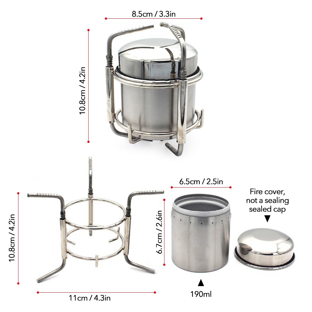 Camping Picnic Stove Alcohol Stove Camping Furnace Outdoor Stainless Steel Liquid Alcohol Stove Portable Liquid Burner