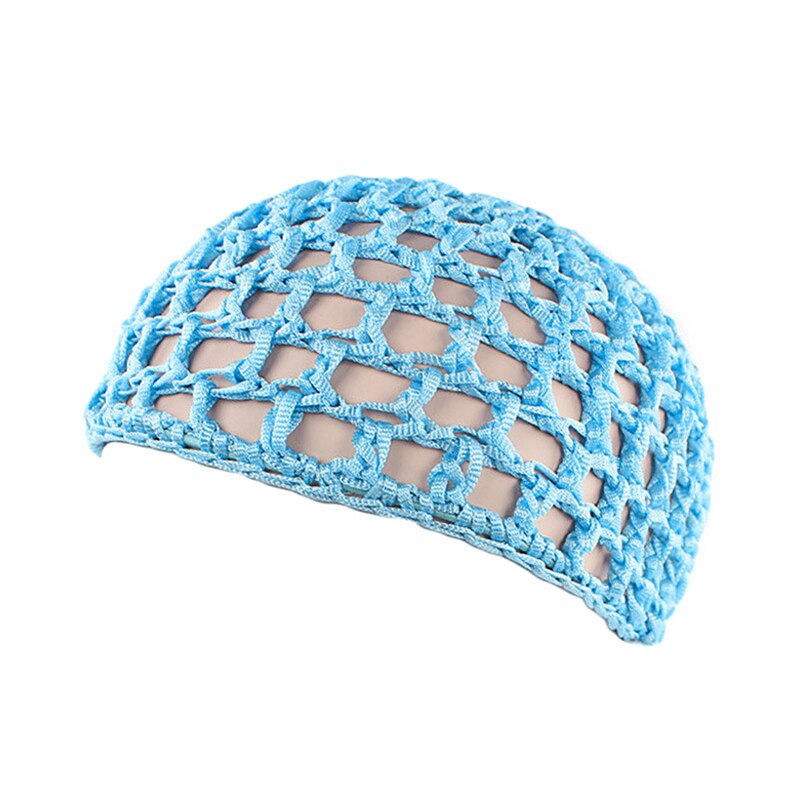 Filet à cheveux en maille pour femmes, bonnet de couleur unie, Turban de nuit pour dormir: Light Blue