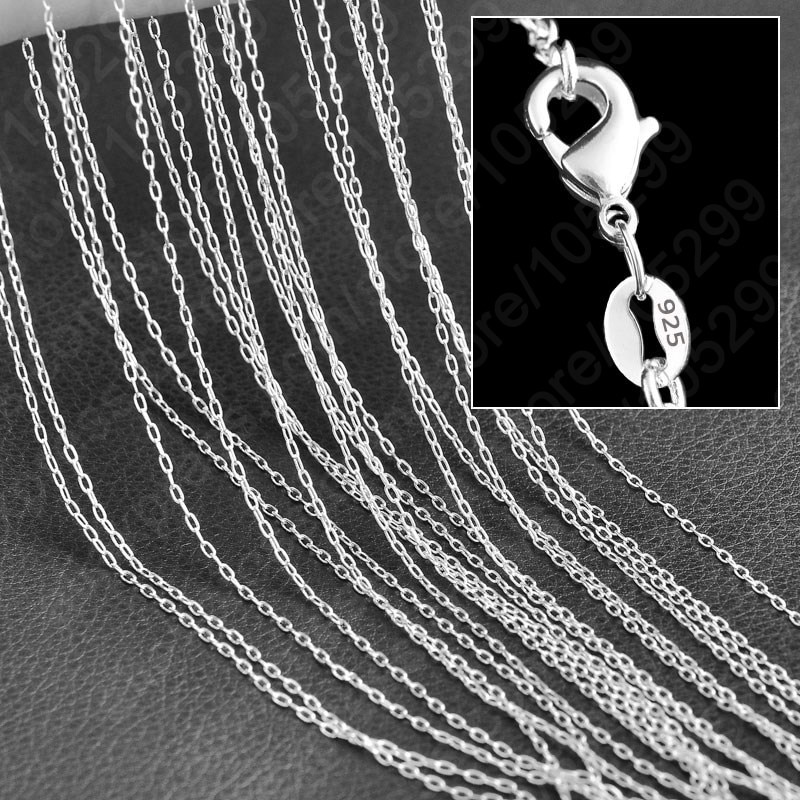Top Popular 16-30 Inch 925 Sterling Silver Jewelry Necklace Chains Lobster Clasps For Pendant 10PCS