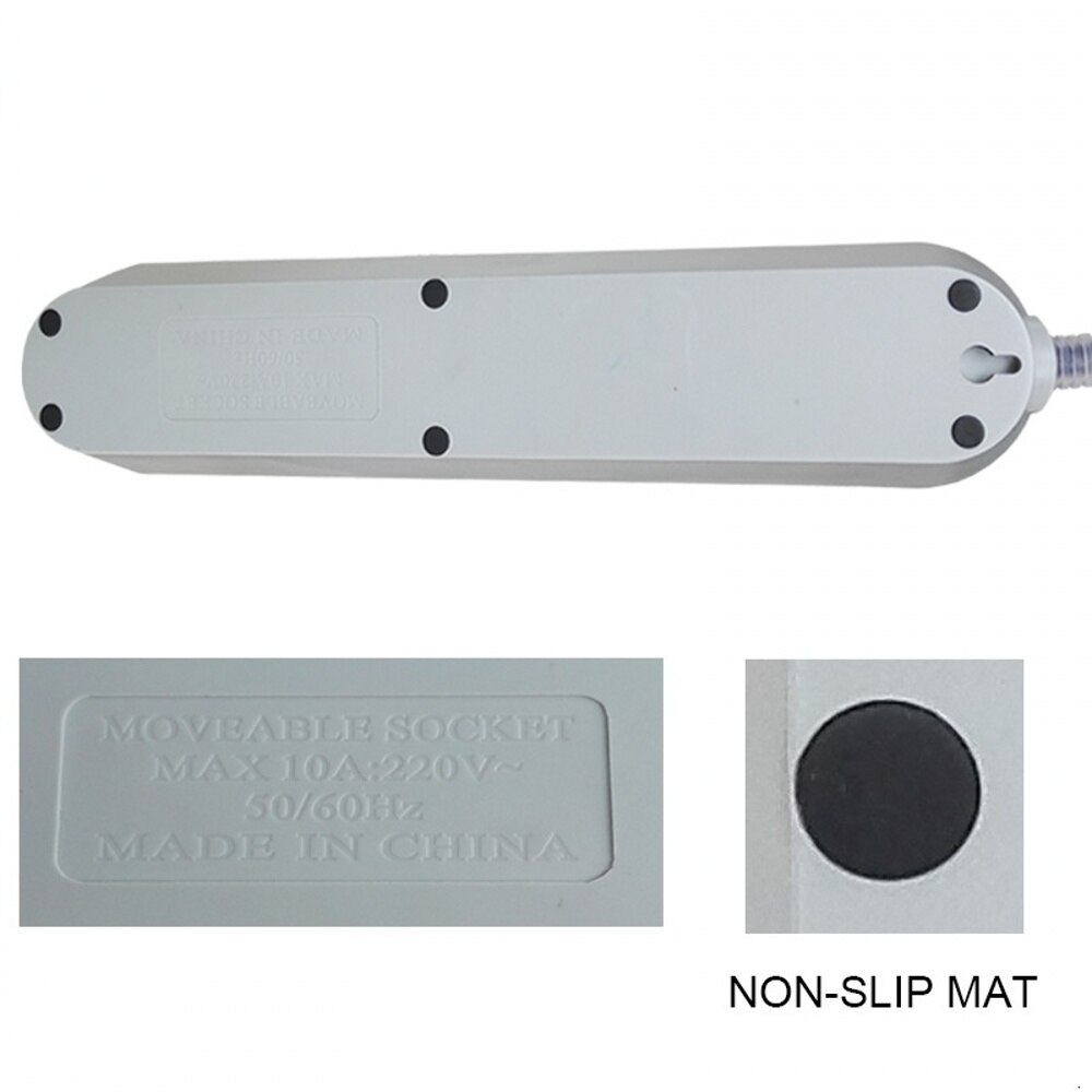 Ue plug power strip tomada 3 portas usb multi cabo de extensão tomada 2m/3m