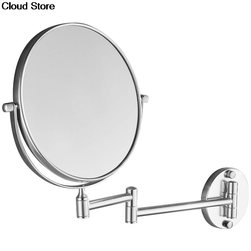 Folding Adjustable Wall Mounted Mirror For Bathroom | Bathroom Vanity Mirror With Extendable Arm 360° Swivel and 3x Magnify
