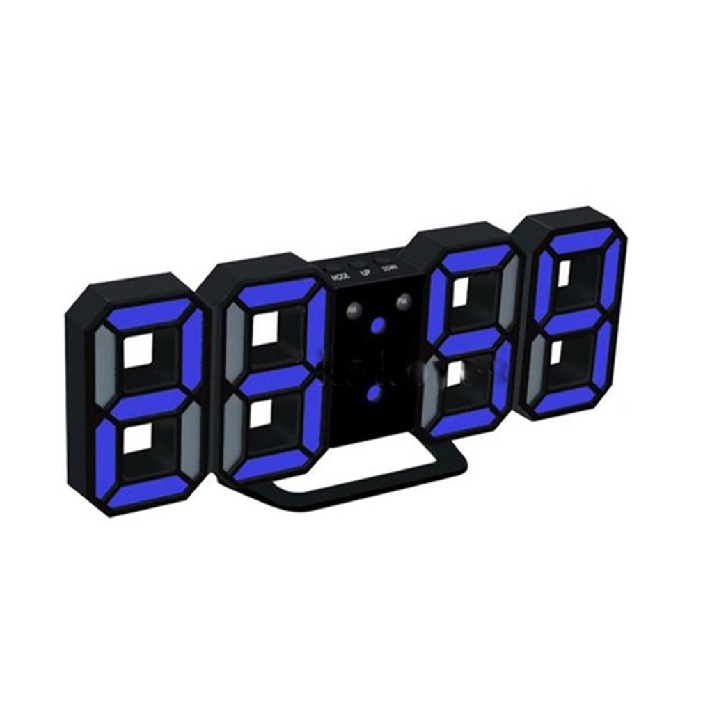 Office 3D Alarm Clock Multifunctional LED Digital Wall Clock Sound Control Stereo Alarm Clock