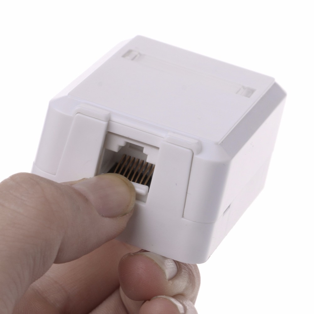RJ Box with Cat6 Module Desktop Box Single-port Panel for RJ45 RJ11 AMP-mount network connector