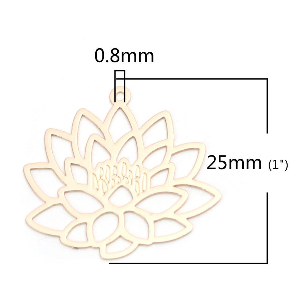 DoreenBeads – pendentifs en cuivre à la , couleur argent, bande de feuille, fleur de Lotus, filigrane, estampage de bijoux, résultats de bricolage, 20 pièces
