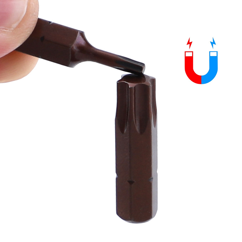 10pcs/lot 25mm Torx Screwdriver Bits With Hole Magnetic Set T20 T25 T6-T40 1/4 Inch Hex Shank Electric Screw Driver Star Bit Set