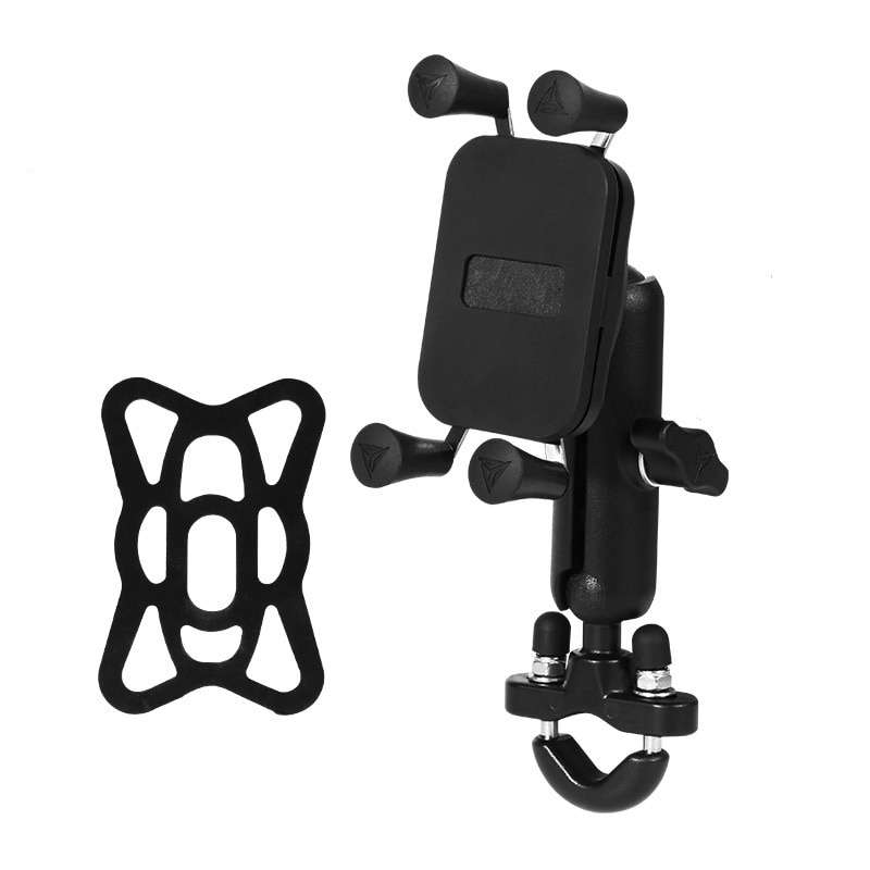 Motorcycle Cell Phone Holder Handlebar Rail Mount Rear View Mirror Holder Universal Grip Bracket Stand for Mobile Devices