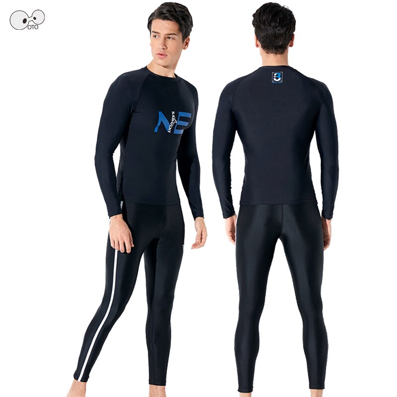 Lange mouwen zwart rashguard heren upf 50+  rashguard zwempak surfen duiken zwemkleding heren wetsuit set broeken shirts