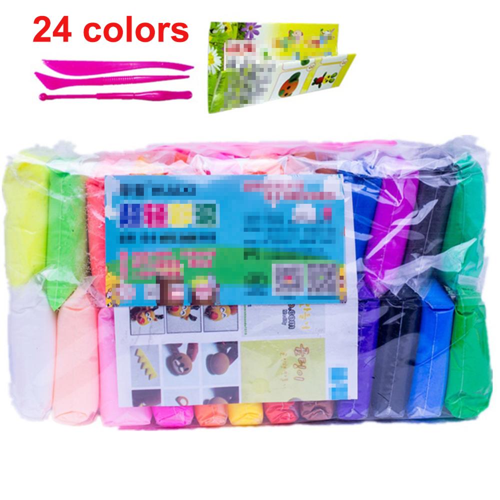12/24/36 Colors Air Dry Clay Super Light safe no-smell DIY Clay for Model Air Dry Clay Fun Art DIY Crafts for Kids: 24 colors