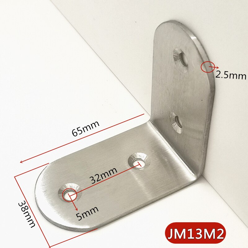 Thickened 2.5mm/3mm L Shape Corner Bracets Stainless Steel Brackets 90 Angle Joint Fastener Shelf Support for Furniture Hardware: JM13M2