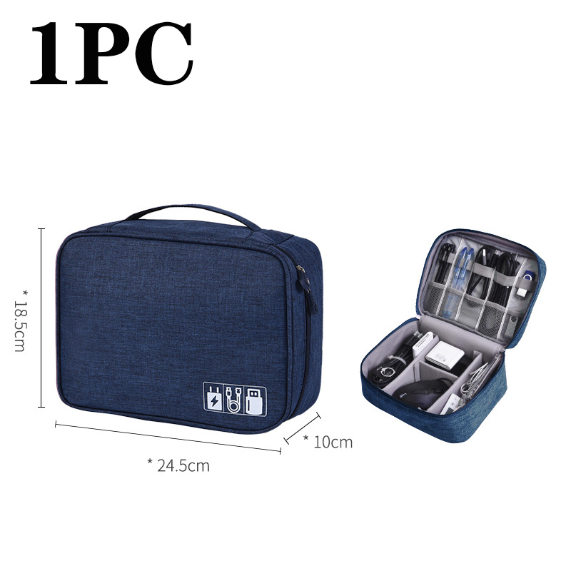 USB Charger Storage Bag Cable Organizer Cable Storage Bag With Handle Waterproof Data Line Travel Portable Electronic Organizer: MULTI