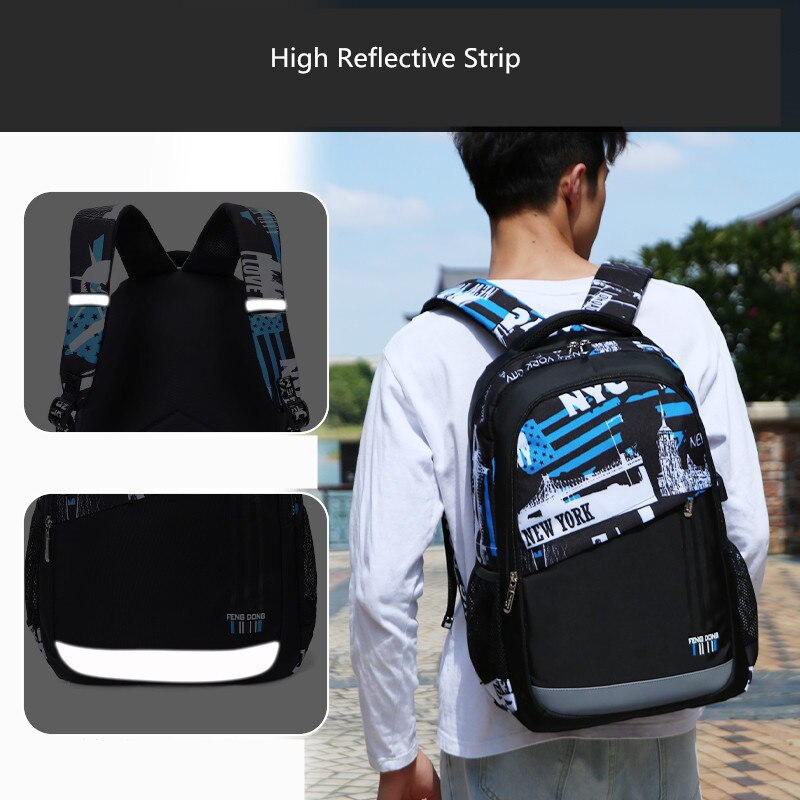 Okkid estudante grande mochila porta usb sacos de escola para adolescentes meninos bookbag bagpack masculino portátil mochila 15.6 presente