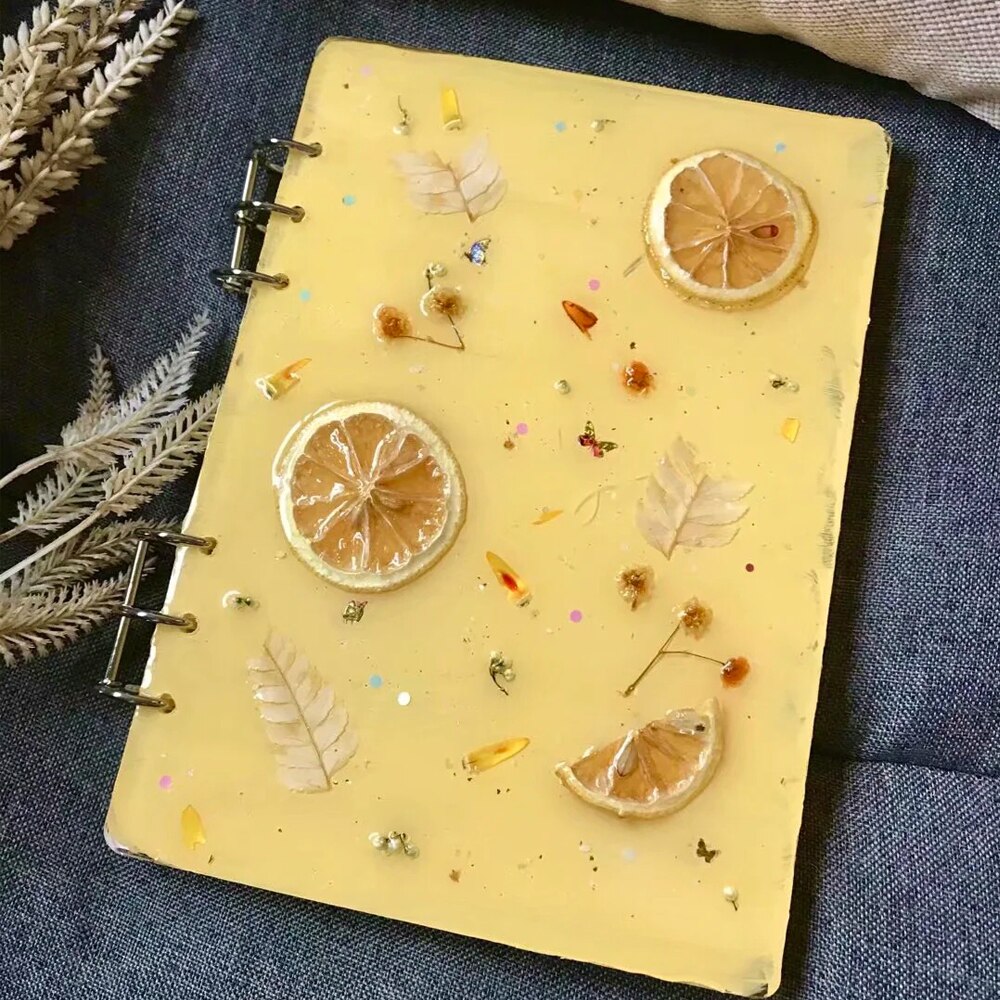 A5 a6 a7 diy-kristall-notizbuchhüllen-harzformen-uv-epoxid-silikonform-gießwerkzeugset zur herstellung handgefertigter transparenter bücher