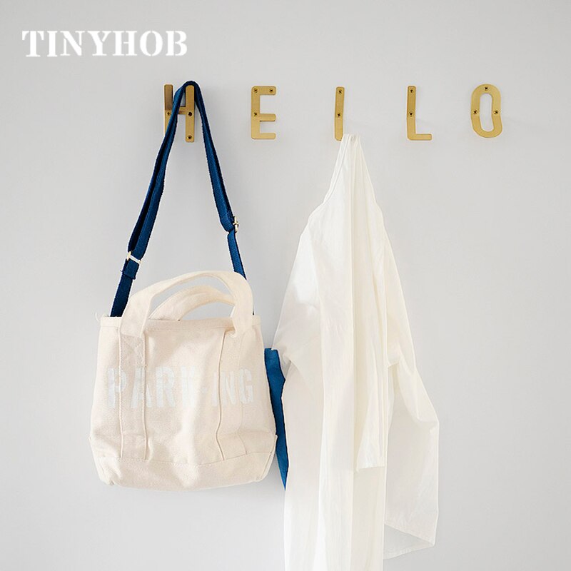 Gancho con letras para colgar en la pared, perchero dorado con alfabeto de latón, accesorios para el hogar