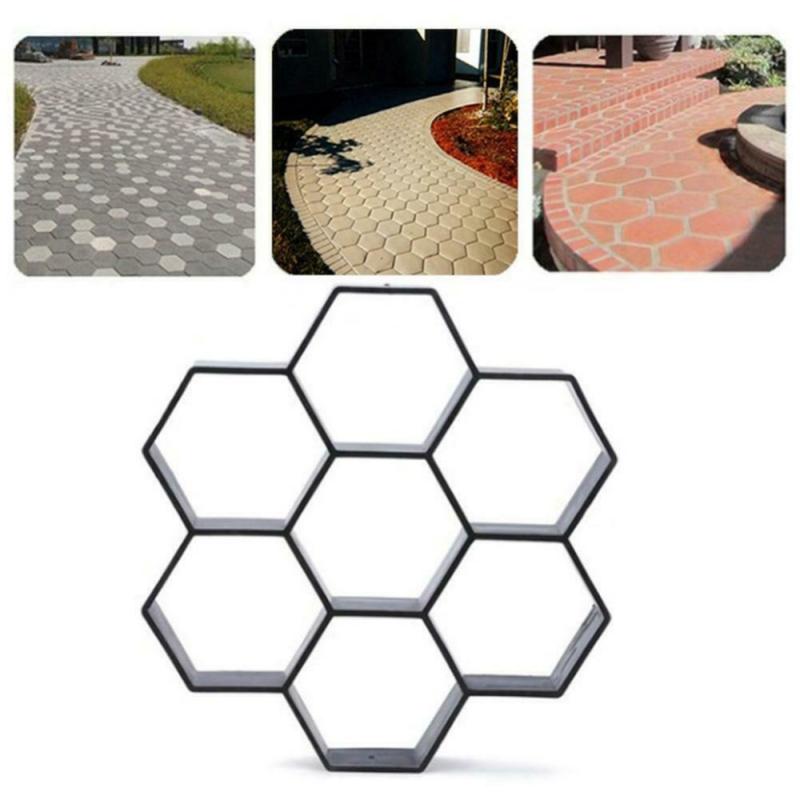 Zwart Plastic Maken Diy Bestrating Mal Huis Tuin Floor Road Beton Stepping Oprit Steen Path Mold Patio Maker Tuinieren