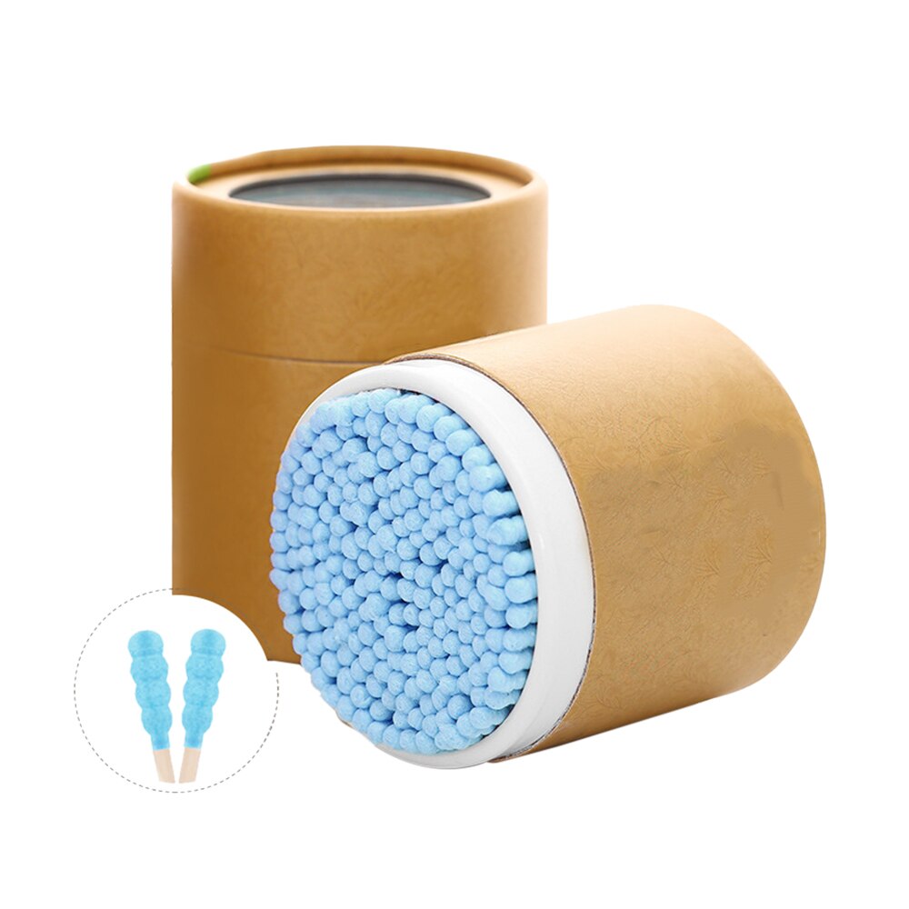 200Pcs Swab Cotton Swabs Sticks Black Bamboo Soft Clean Ears Tools Double-headed with Swab case