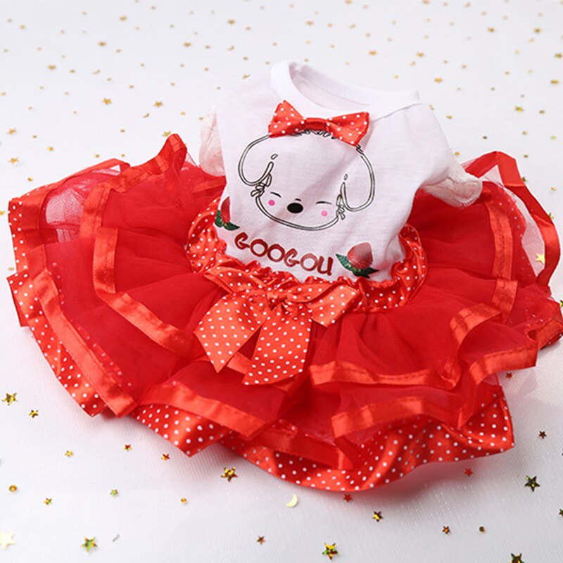 Dog Dress Pet Dog Clothes for Small Dog Wedding Dress Spring Skirt Puppy Clothing Spring Pet Clothes XS-XXL: Red / XS