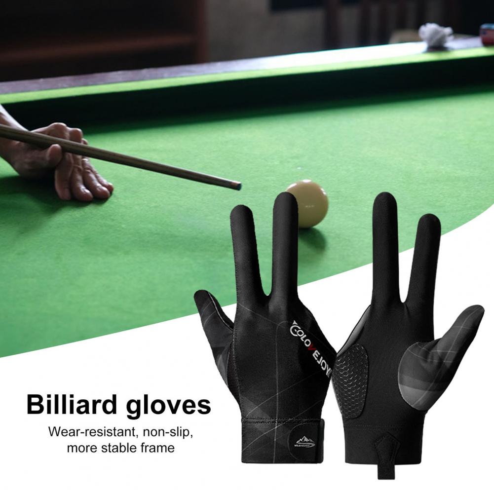 3 Fingers Billiards Gloves Enhanced Grip Left Right Hand Table Tennis Gloves Anti-slip Breathable Snooker Gloves