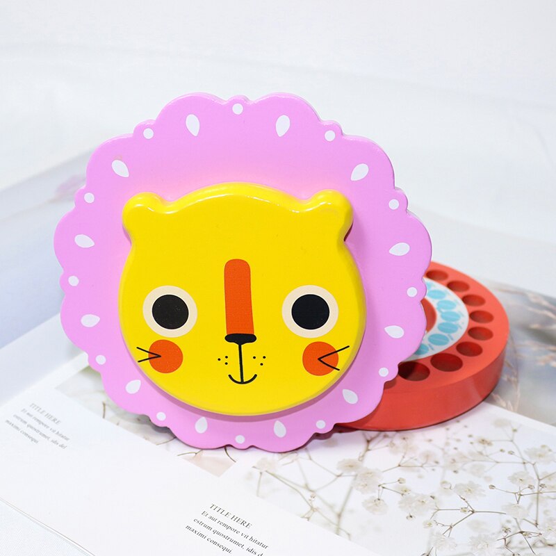 Babymelk Tanden Dozen Organisator Opbergdoos Van Tand Voor Een Cadeau Voor Jongen En Meisje Baby Tanden Souvenirs Doos lanugo Collectebus: Purple Lion Shy