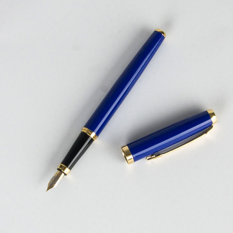 Luksus business pen sæt 0.5mm nib  +1.0mm buet nib fyldepen med original etui luksus metal blækpenne: T