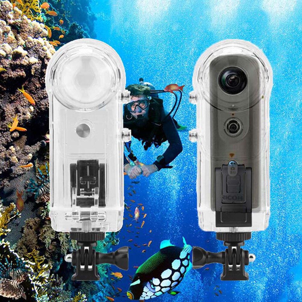 30m hus hurtig frigivelse vandtæt etui beskyttende skal gennemsigtigt undervands dykning kamera tilbehør til ricoh theta sc