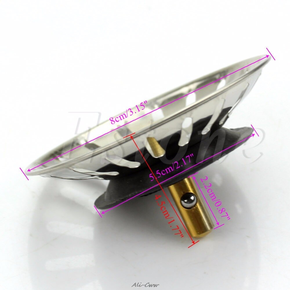 Roestvrij Badkamer Wasbak Afdruiprek Zeef Afvoer Afval Plug Stopper