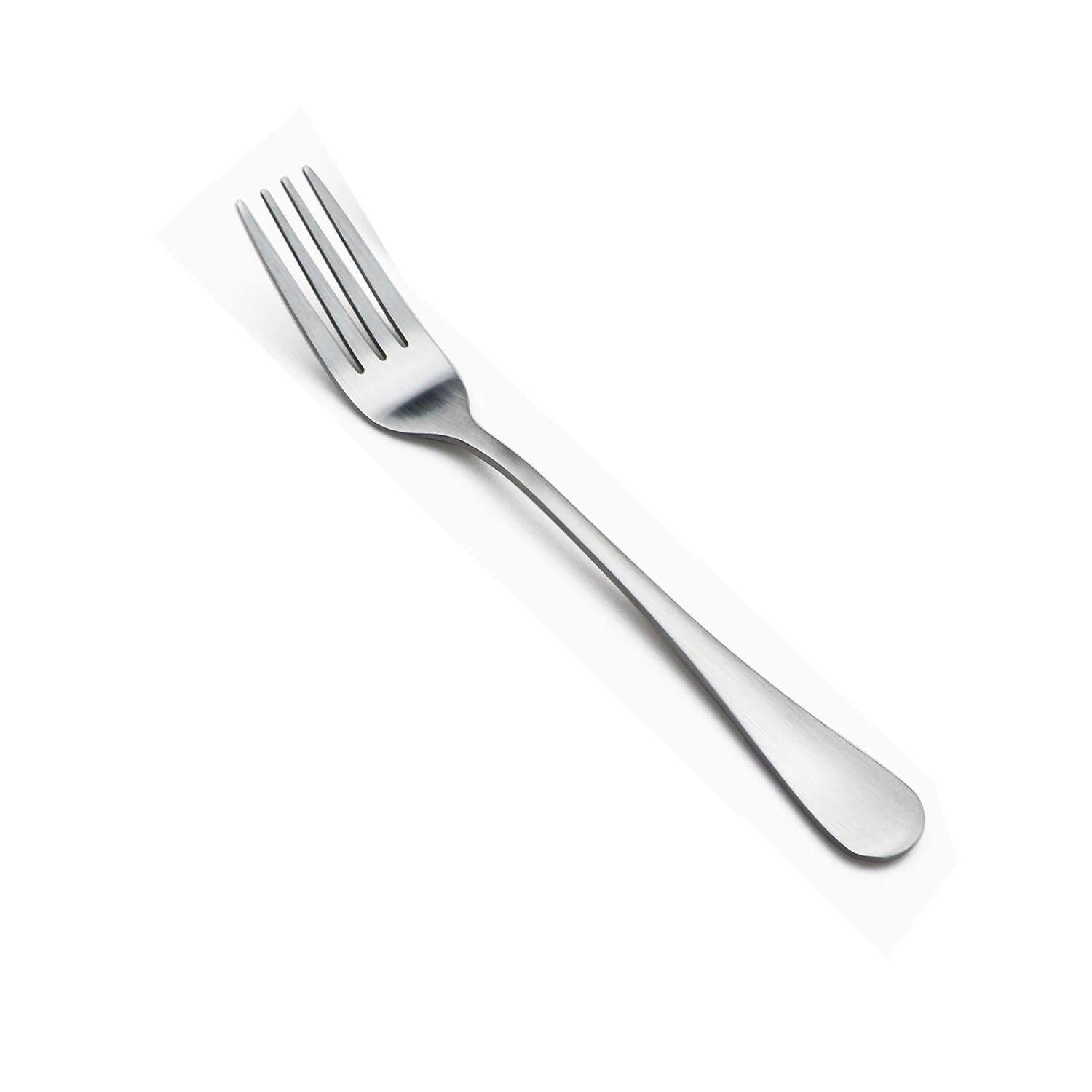 JANKNG Silver Dinnerware Set Stainless Steel Matte Silverware Cutlery Steak Knife Dessert Fork Teaspoon Tableware: Dessert Fork
