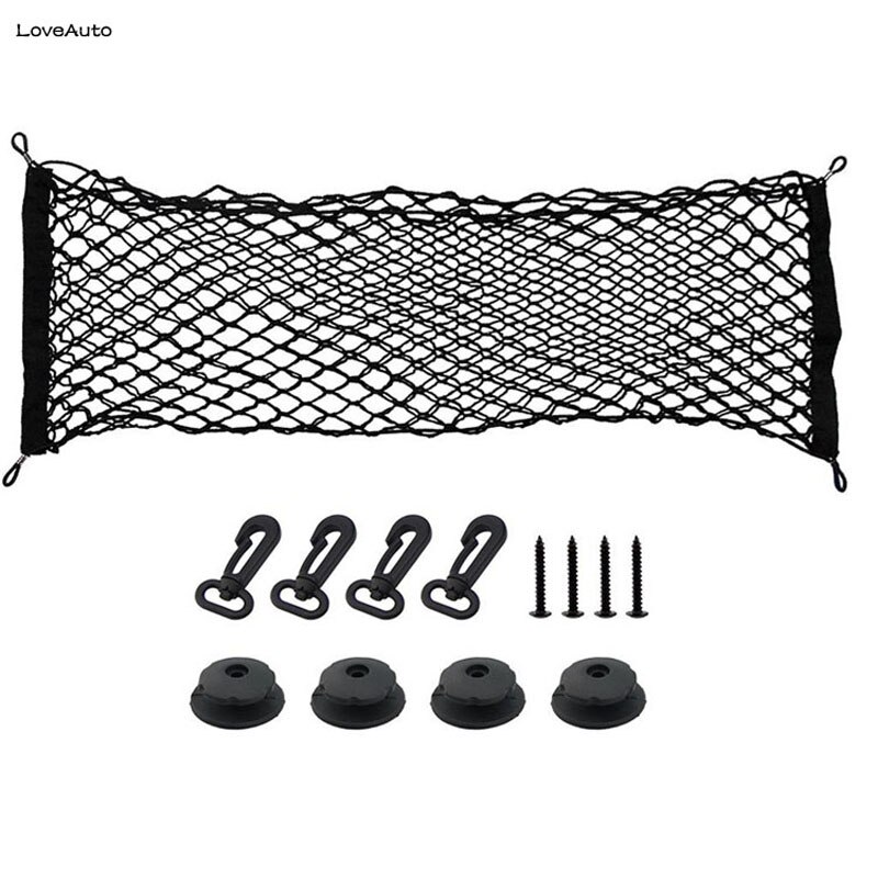 Car Boot Trunk Luggage Storage Mesh Net Nylon Elastic Mesh Net Bag With Hooks For Nissan X-trail Xtrail T32