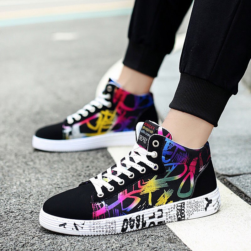 Printemps automne hommes femmes baskets chaussures décontractées Couples bottes chaussures en toile haut de gamme Hip Hop rue Camouflage bottes