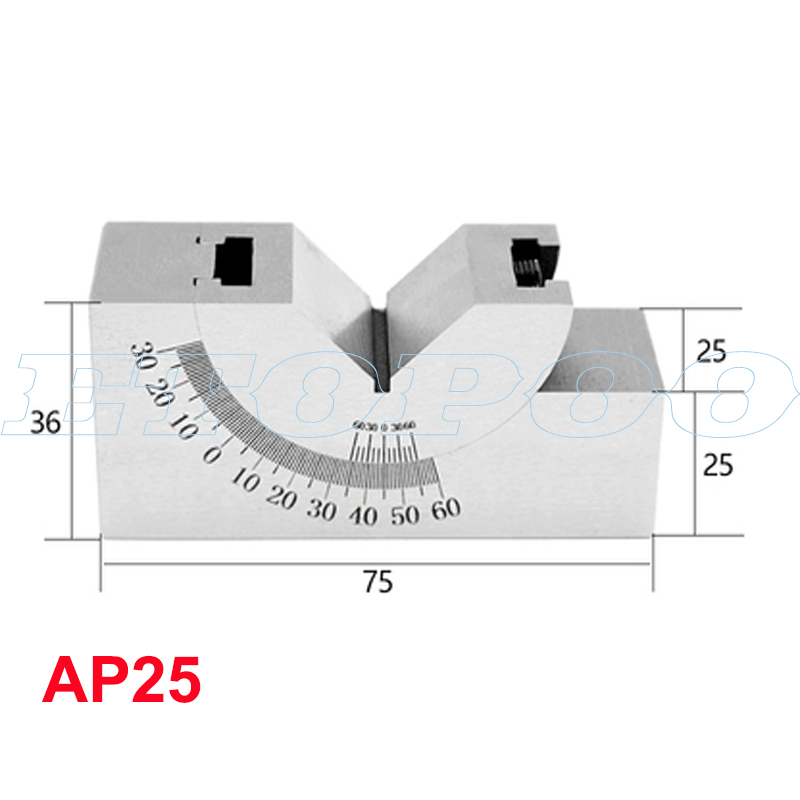 Adjustable Angle Gauge V Block 0 to 90 Degree Adjustable Micro Gauges Measuring Tools For Grinder Milling Machine AP KP25 KP30: AP25