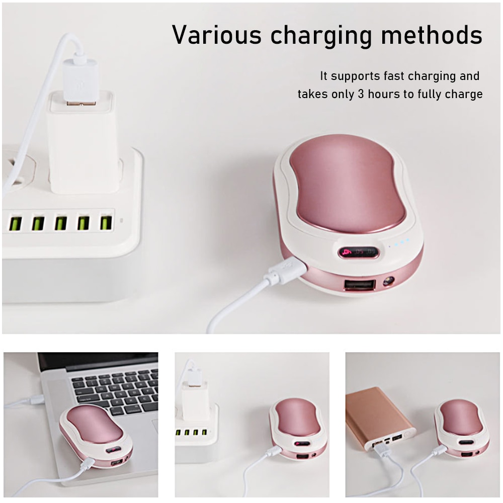 DIOZO-calentador de manos eléctrico Mini 2 en 1, calentador de manos portátil, recargable por USB, almohadilla de calefacción