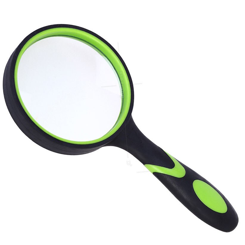 10X Lezen Handloep High Power Dubbele Kleur 50Mm Glazen Lenzen Rubber Vergrootglas Reparatie Tool: Black green 50mm