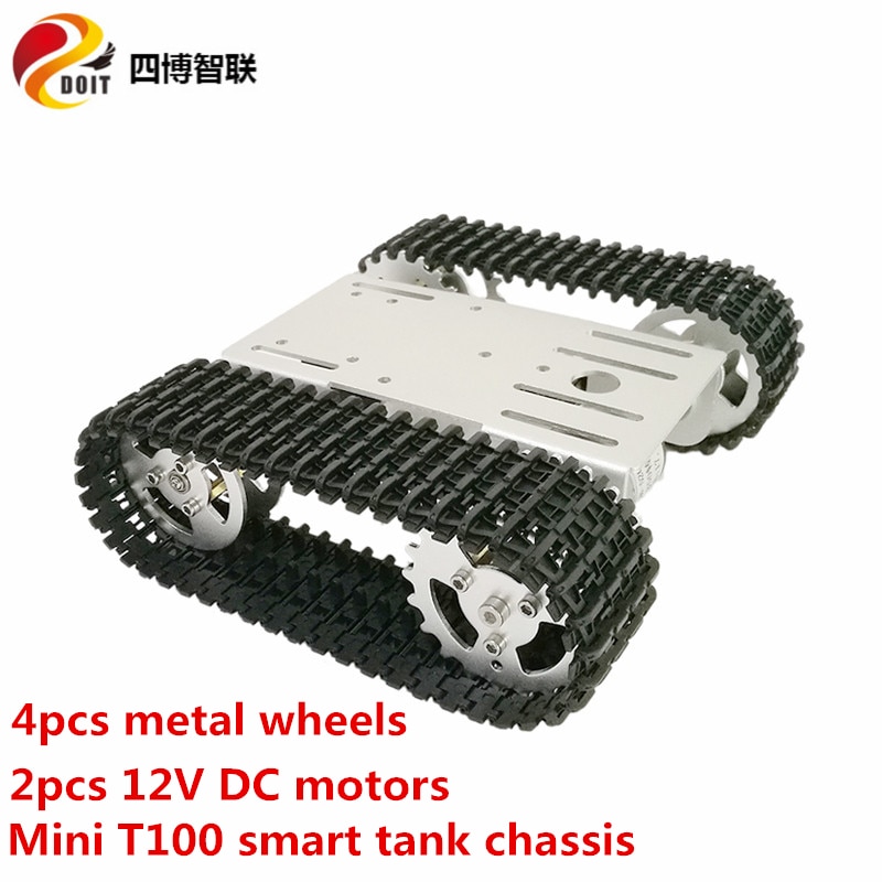 Szdoit Mini T101 Metalen Rupsbanden Tank Chassis Kit Smart Crawler Auto Robot Platform Aluminium Wiel 12V Motor Diy voor Arduino