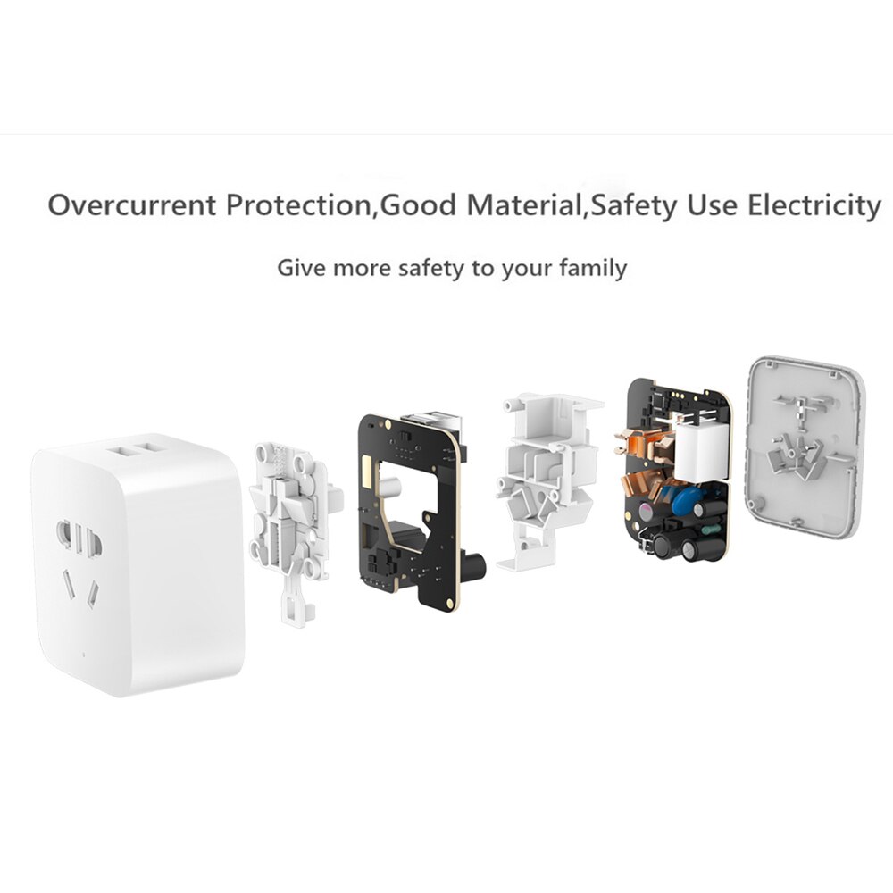 Original Mijia Xiaomi Smart Socket Plug WiFi Control Power Count Timer Switch Dual USB socket Standard Pluge power socket