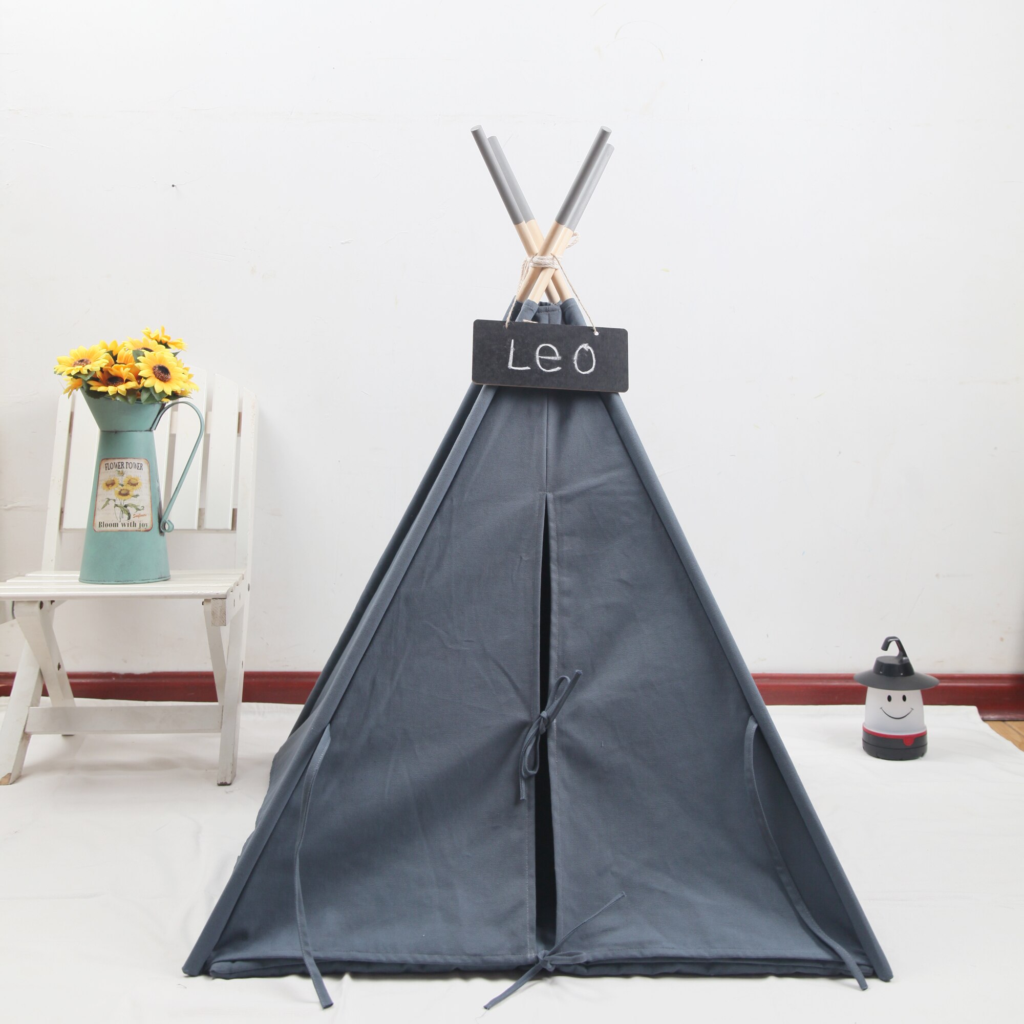 Grau Leinwand Hund Tipi 24 "Basis 25" Hoch