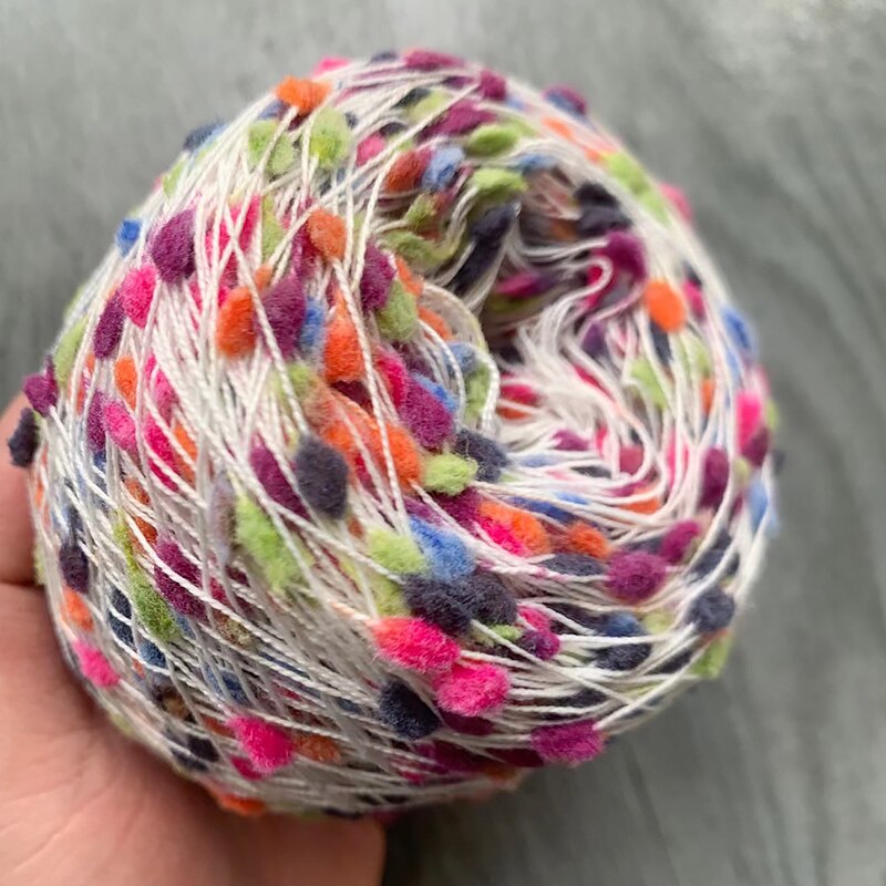Fil de laine couleur bonbon arc-en-ciel, 50g/boule, ligne de fil de boule, tricoté à la main, poupée Crochet pull, matériau de fil de laine