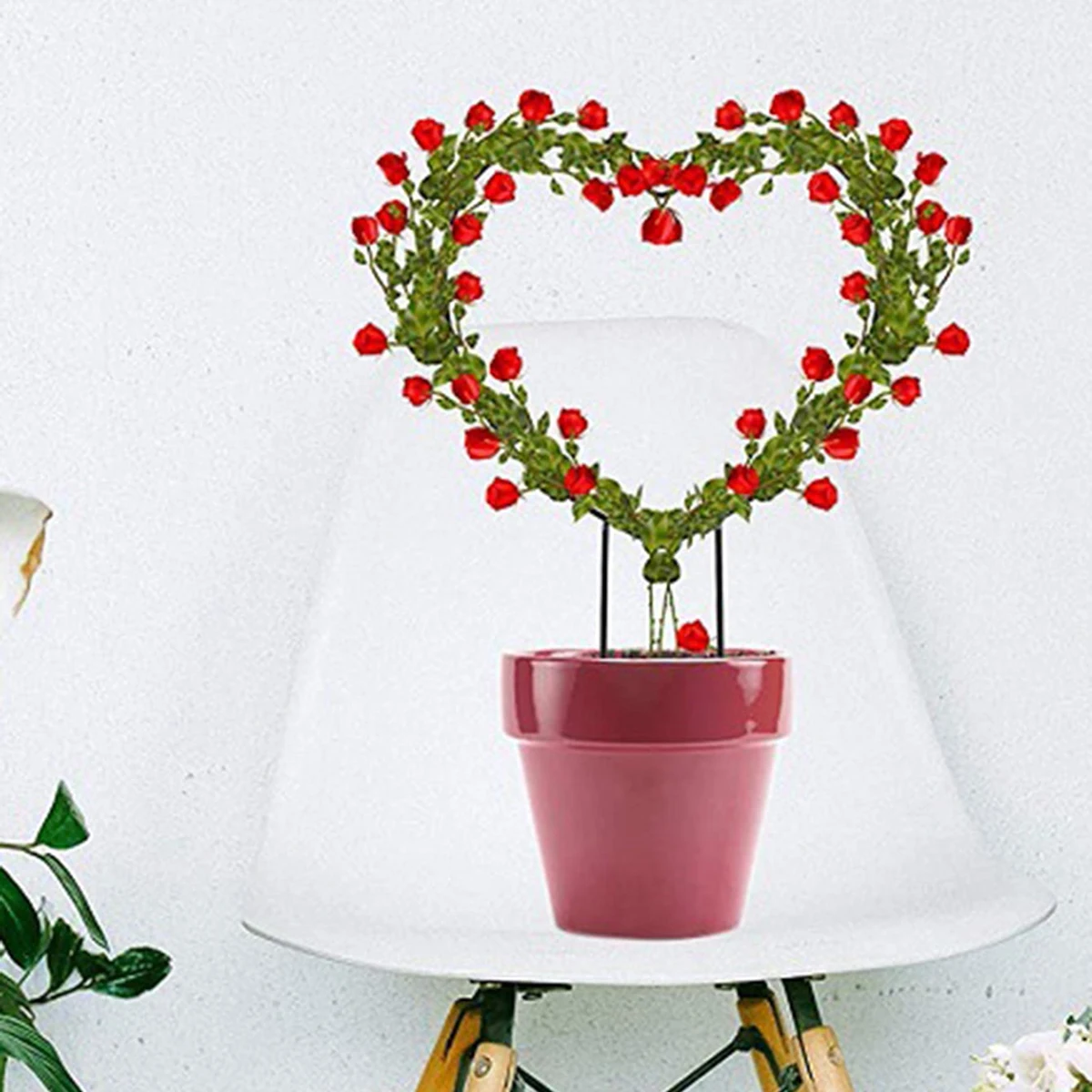 Soporte para plantas trepadoras de hierro, enrejado de jardín con revestimiento negro a prueba de óxido para enrejado de vid y flores de interior, 1/3 Uds.