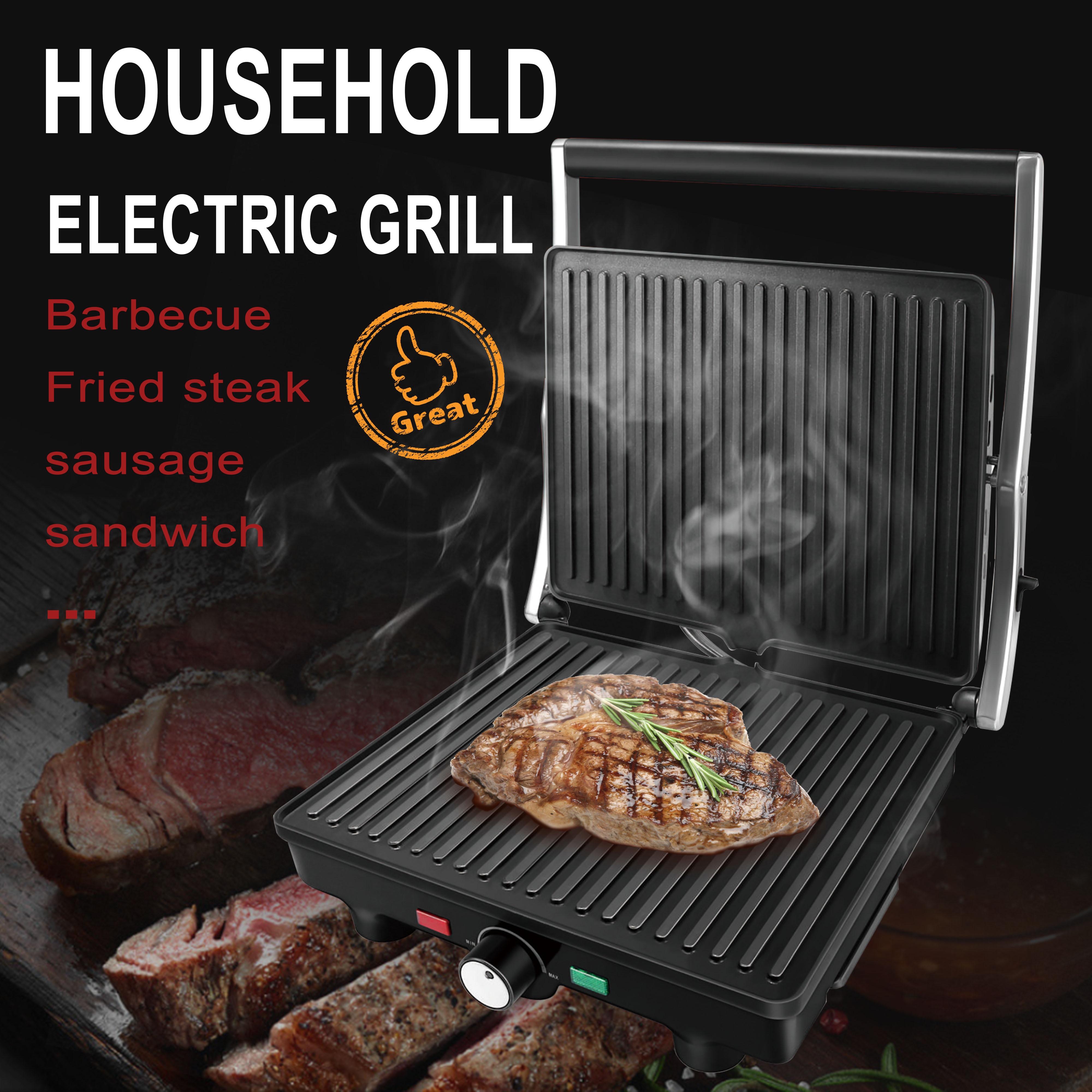2000W BBQ Grill Kitchen Appliances Barbecue Machine Grill Electric Hotplate Smokeless Grilled Meat Pan 180° Opening Sonifer
