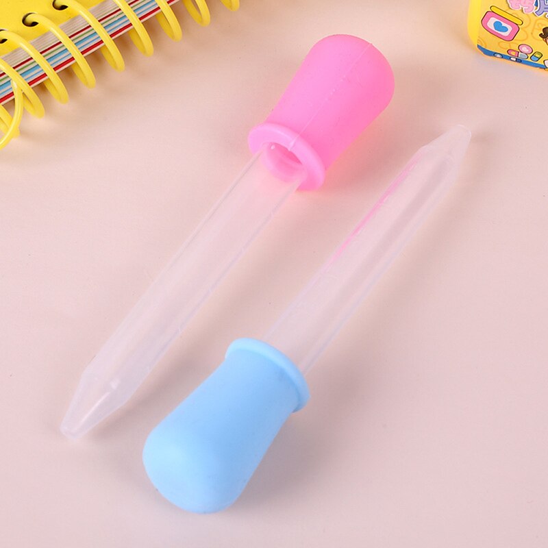 Babymatning medicin dropper verktyg 5ml silikon pipett mat dropper plast graderad pipett dropper för laboratorietillbehör