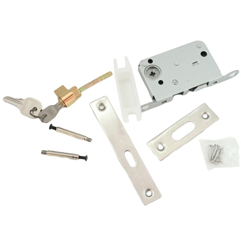 Square Sliding Door Lock Flush Handle Finger Pull Set Kitchen Bathroom Cabinet Locker with Keys Home Hardware