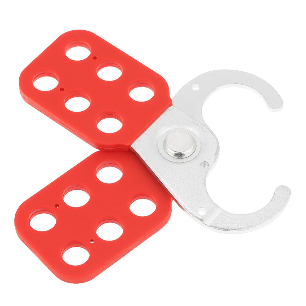 Industrial Safety Lockout Hasp Lock Steel Hook with Plastic Coated Body Red Hardware
