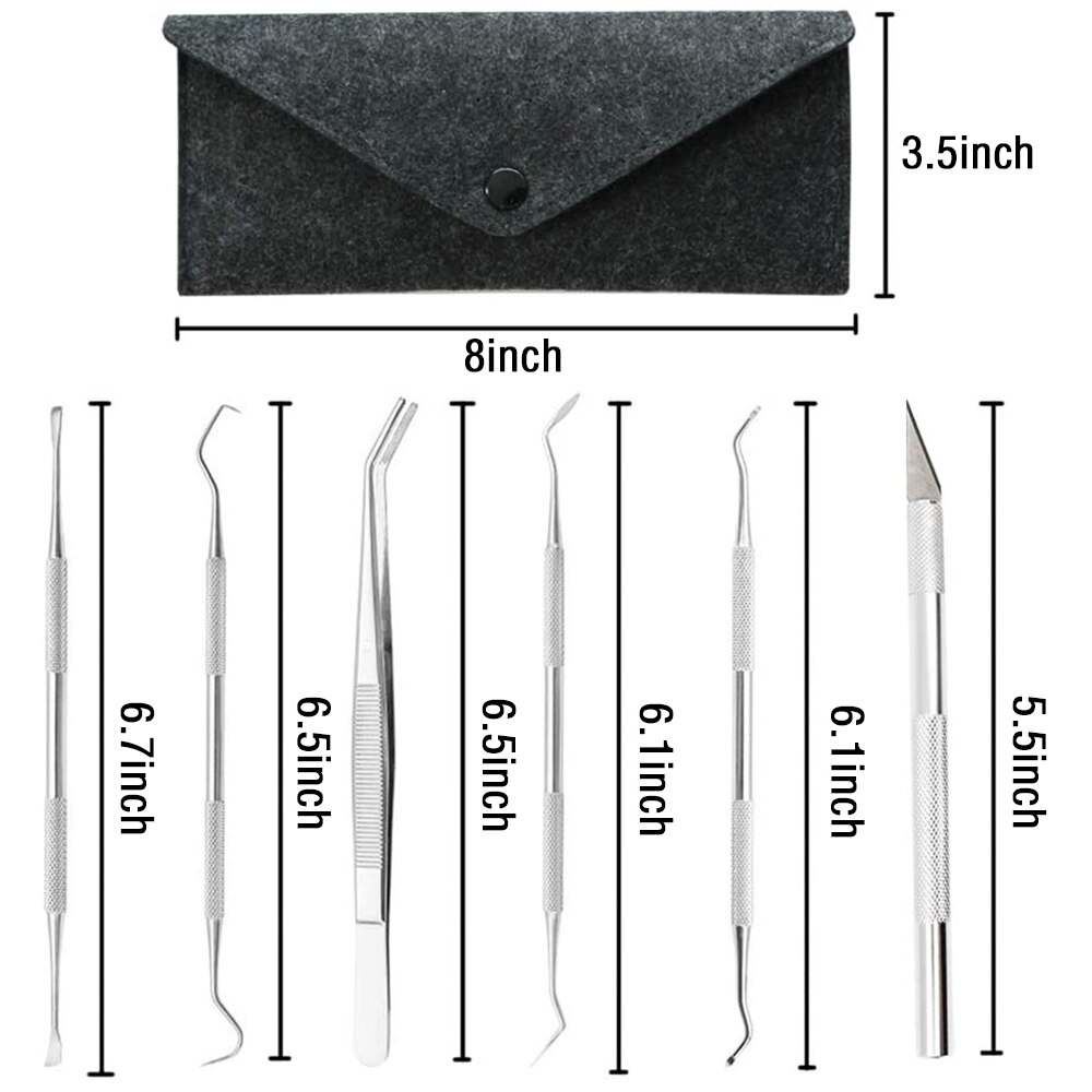 7PCS Precision Vinyl Tool Set Craft Weeding Kit For Silhouettes Cameos Lettering Cricut Siser Paper Process with Carrying Case